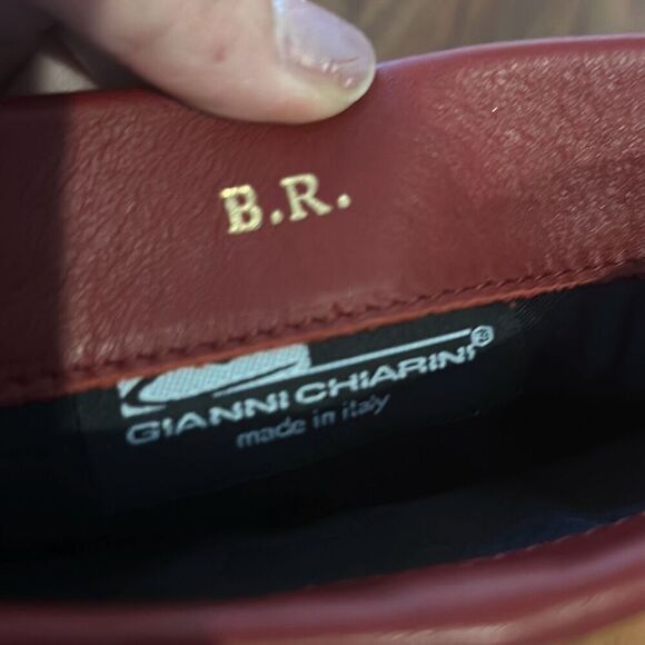 Gianni Chiarini made in Italy red leather small handbag initials b.r - Picture 5 of 6